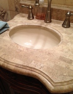 honed marble sink