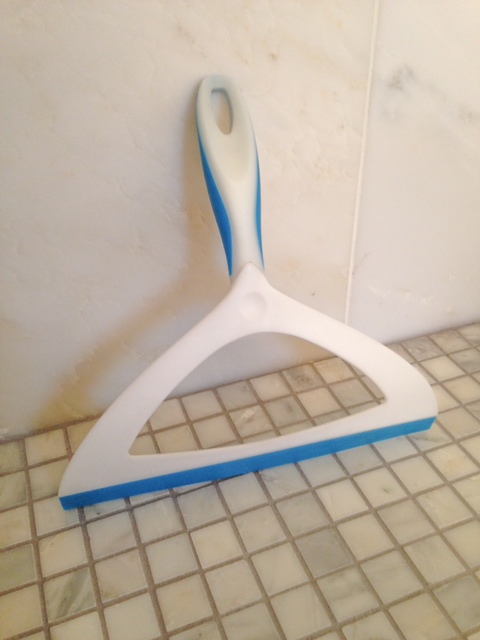 shower squeegee stone walls soap scum glass doors prevent written helps pain lines every