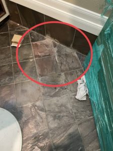 Slate Floor - Water Damage from Broken Pipe