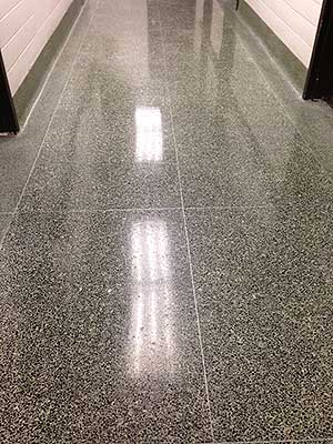 Terrazzo floor in commercial building - After Terrazzo floor in commercial building - After