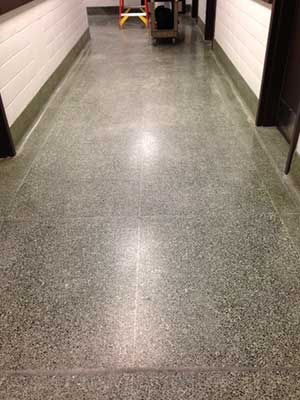 Terrazzo floor in commercial building - Before Terrazzo floor in commercial building - Before