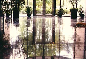 Polished Belgian limestone floor by International Stoneworks products. Belgian limestone floor after polishing