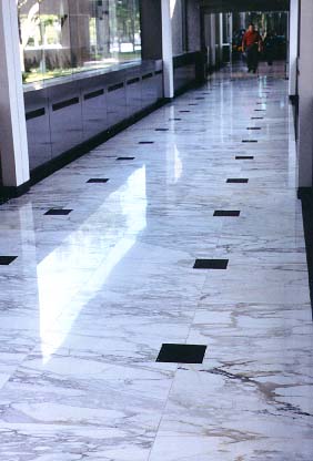 Chase Bank after marble and granite floor restoration. Chase marble floor after restoration