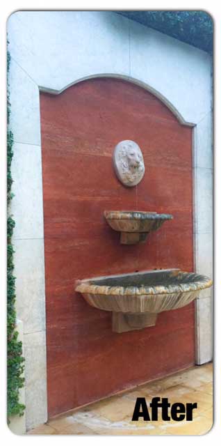 Red Marble and Limestone Fountain - After Red Marble and Limestone Fountain - After