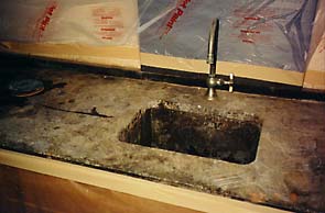 Slate sink before restoration School slate sink before restoration by International Stoneworks.