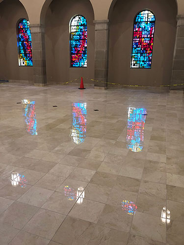 Church marble floor After
