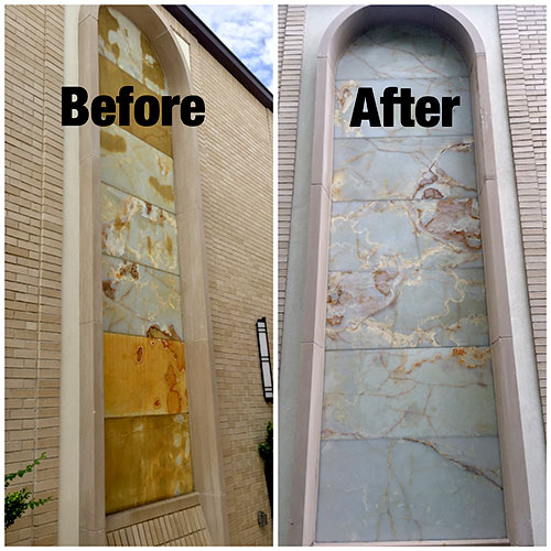 Church Marble windows - Before and After