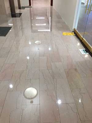 Niels Esperson limestone floor after polish