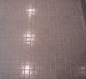 Polished ceramic tile floor