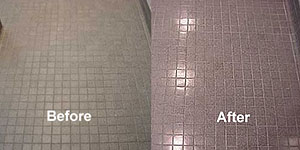 Ceramic tile before & after restoration