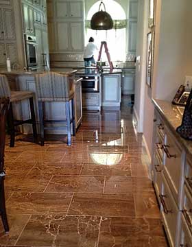 Houston residential home marble floor refinished