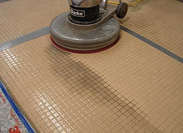 Tile and grout being cleaned. | International Stoneworks